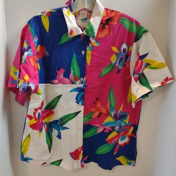 👍 Vintage OP Hawaiian Shirt Size Small. W3 - Picture 5 of 5